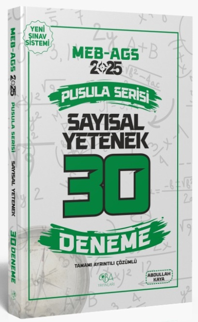 2025 MEB-AGS Sayısal Yetenek 30 Deneme Çözümlü Pusula Serisi CBA Yayınları Panda Fotokopi & Baskı Merkezi