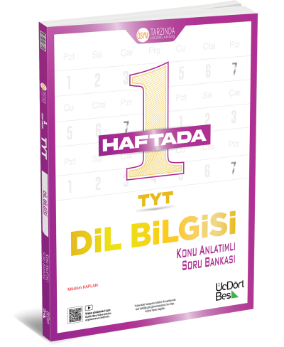 2027 TYT 1 Haftada TYT Dil Bilgisi Konu Anlatımlı Soru Bankası Üç Dört Beş Yayınları Panda Fotokopi & Baskı Merkezi