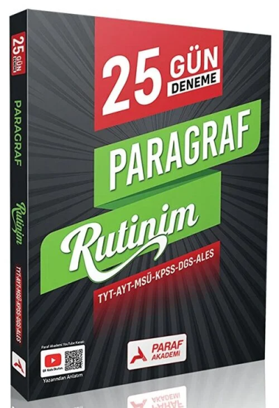 Paragraf Rutinim 25 Gün Deneme Paraf Akademi Yayınları Panda Fotokopi & Baskı Merkezi