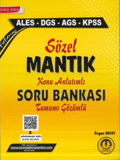 2025 Tüm Sınavlar Sözel Mantık Soru Bankası Tasarı Eğitim Yayınları Panda Fotokopi & Baskı Merkezi