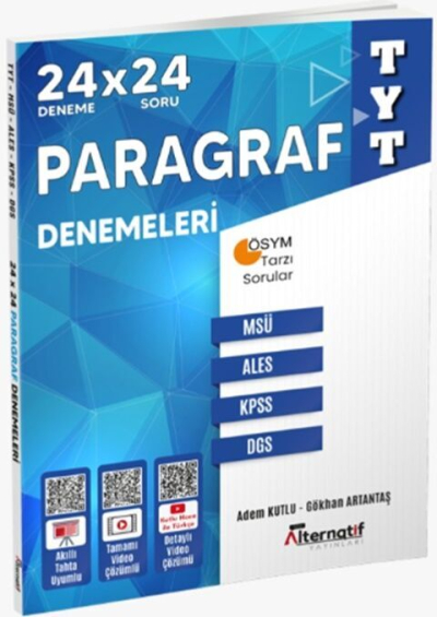 Alternatif Yayınları TYT Paragraf 24 x 24 Deneme Panda Fotokopi & Baskı Merkezi