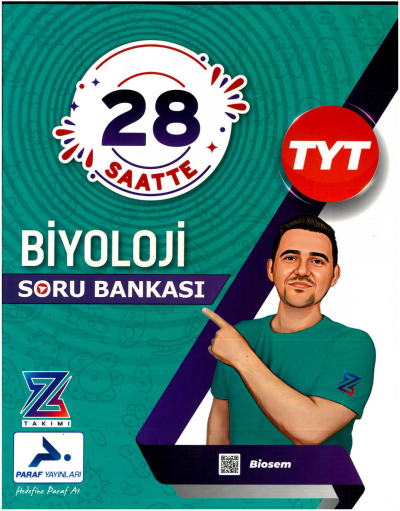 TYT 28 Saatte Biyoloji Soru Bankası PRF Paraf Yayınları Panda Fotokopi & Baskı Merkezi