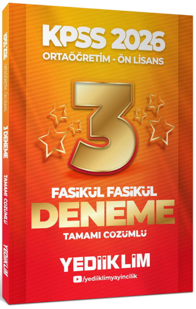 2026 Kpss Ortaöğretim-Önlisans Genel Yetenek Genel Kültür Tamamı Çözümlü 3 Yıldız Fasikül Deneme Yediiklim Yayınları Panda Fotokopi & Baskı Merkezi