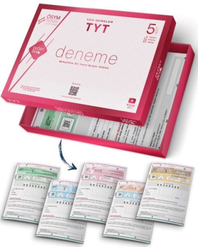 TYT Tüm Dersler 5'li Paket Deneme Video Çözümlü Üç Dört Beş Yayınları Panda Fotokopi & Baskı Merkezi
