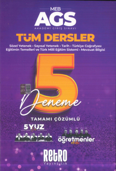 2025 MEB AGS Tüm Dersler Tamamı Çözümlü 5 Deneme Retro Yayıncılık Panda Fotokopi & Baskı Merkezi