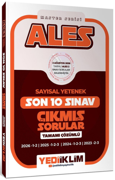 ALES Sayısal Yetenek Master Serisi Tamamı Çözümlü Son 10 Sınav Çıkmış Sorular Yediiklim Yayınları Panda Fotokopi & Baskı Merkezi