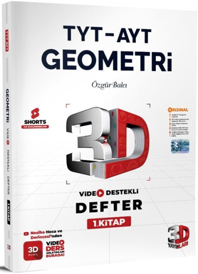 TYT AYT Geometri Video Destekli Defter 3D Yayınları Panda Fotokopi & Baskı Merkezi
