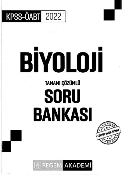 BİYOLOJİ TAMAMI ÇÖZÜMLÜ SORU BANKASI Panda Fotokopi & Baskı Merkezi