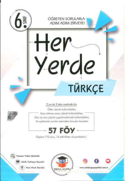 6. Sınıf Türkçe Heryerde Soru Bankası Zeka Küpü Yayınları Panda Fotokopi & Baskı Merkezi