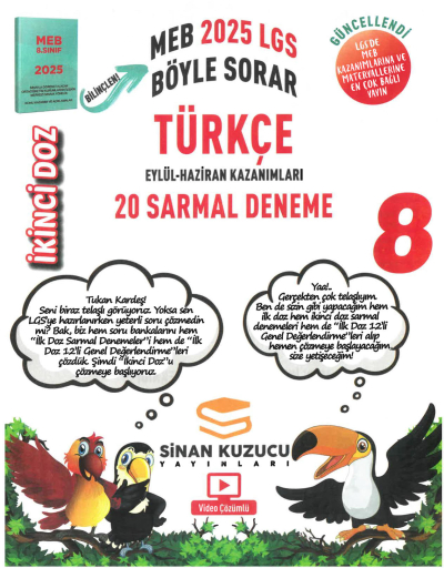 Sinan Kuzucu Yayınları 8. Sınıf İkinci Doz Türkçe 20 Sarmal Deneme Panda Fotokopi & Baskı Merkezi