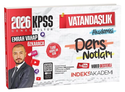 2026 KPSS Vatandaşlık Akademisi Video Ders Notları Emrah Vahap Özkaraca İndeks Akademi Yayıncılık Panda Fotokopi & Baskı Merkezi