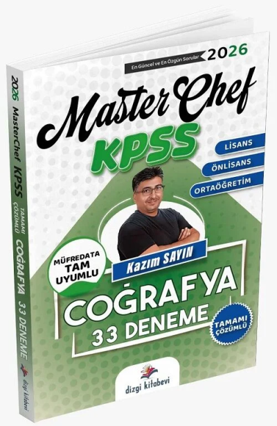 2026 KPSS Coğrafya MasterChef 33 Deneme Çözümlü Kazım Sayın Dizgi Kitap Yayınları Panda Fotokopi & Baskı Merkezi