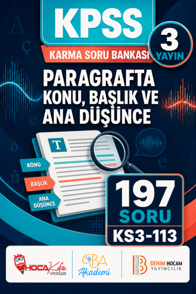 Paragrafta Konu, Başlık ve Ana Düşünce 3 Yayın 197 Soru (Benim Hocam - CBA - Hoca Kafası Yayınları) Panda Fotokopi & Baskı Merkezi
