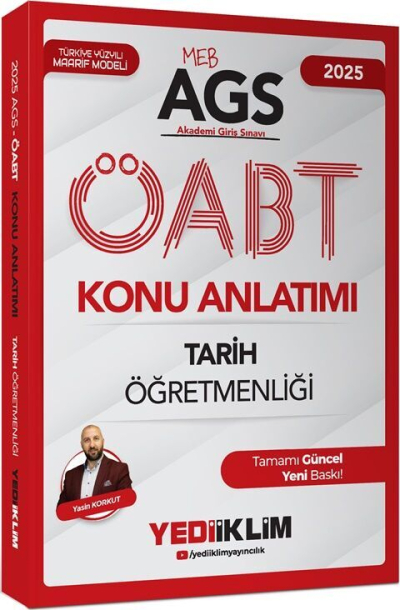 2025 MEB AGS ÖABT Tarih Öğretmenliği Konu Anlatımı Yediiklim Yayınları Panda Fotokopi & Baskı Merkezi