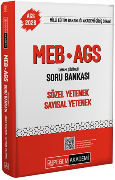 2026 MEB-AGS Soru Bankası Tamamı Çözümlü Sözel Yetenek Sayısal Yetenek Pegem Akademi Yayıncılık