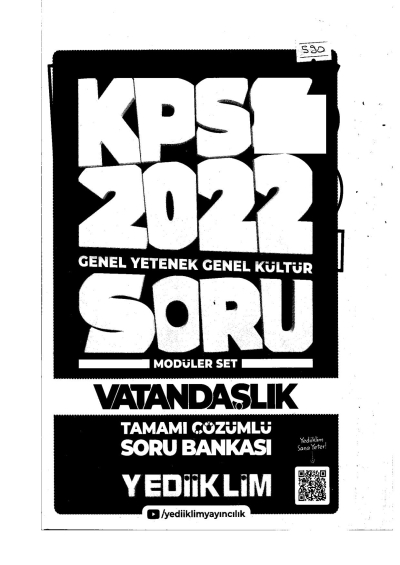 2022 KPSS GY GK VATANDAŞLIK Soru Bankası MODÜLER Panda Fotokopi & Baskı Merkezi
