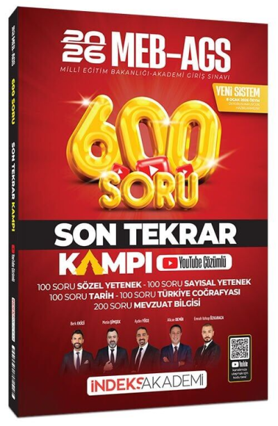 2026 MEB-AGS Son Tekrar Kampı 600 Soru Bankası Youtube Video Çözümlü İndeks Akademi Yayıncılık Panda Fotokopi & Baskı Merkezi