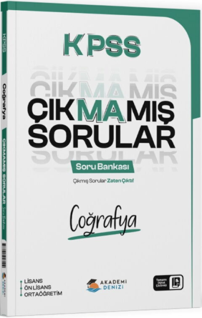 KPSS Coğrafya Çıkmamış Sorular Soru Bankası Akademi Denizi Panda Fotokopi & Baskı Merkezi