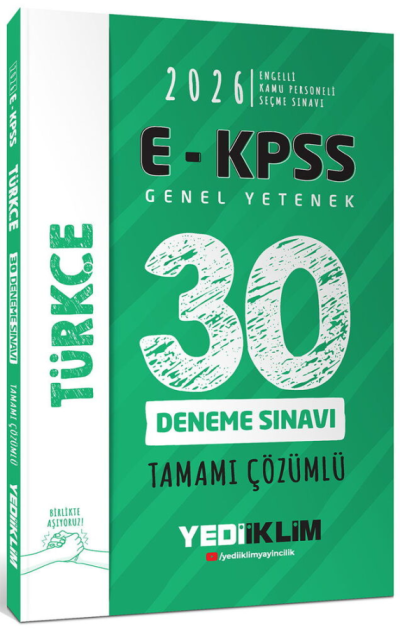 2026 E-KPSS Tüm Adaylar İçin Genel Yetenek Türkçe Tamamı Çözümlü 30 Deneme Sınavı Yediiklim Yayınları Panda Fotokopi & Baskı Merkezi