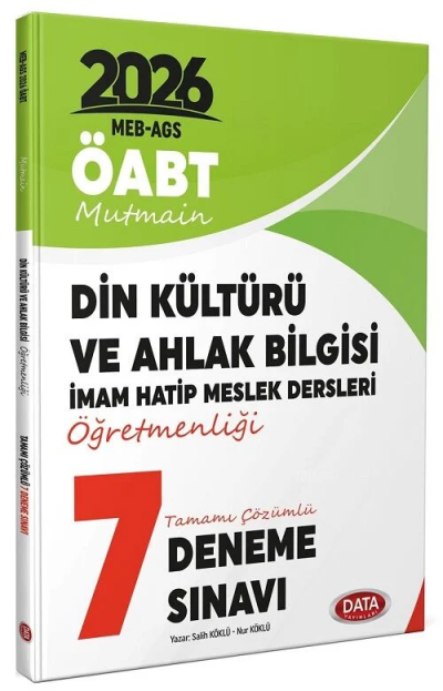 2026 ÖABT MEB-AGS Din Kültürü Öğretmenliği Mutmain 7 Deneme Çözümlü Data Yayınları