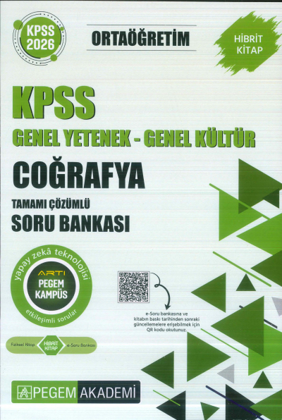 Ortaöğretim KPSS Coğrafya Tamamı Çözümlü Soru Bankası Pegem Akademi Panda Fotokopi & Baskı Merkezi