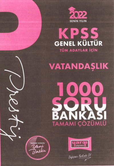 PRESTİJ VATANDAŞLIK TAMAMI ÇÖZÜMLÜ SORU BANKASI Panda Fotokopi & Baskı Merkezi