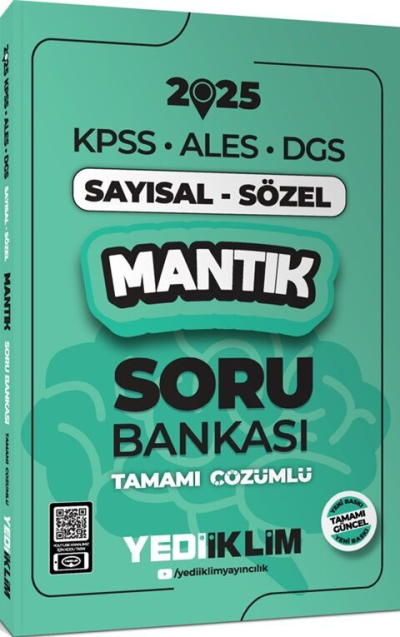 2025 KPSS ALES DGS Sayısal-Sözel Mantık Tamamı Çözümlü Soru Bankası Yediiklim Yayınları Panda Fotokopi & Baskı Merkezi