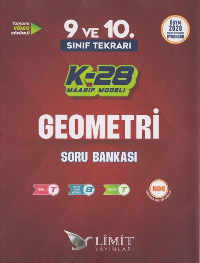 2028 TYT 9. ve 10. Sınıf Tekrarı Geometri K-28 Maarif Model Soru Bankası Limit Yayınları Panda Fotokopi & Baskı Merkezi