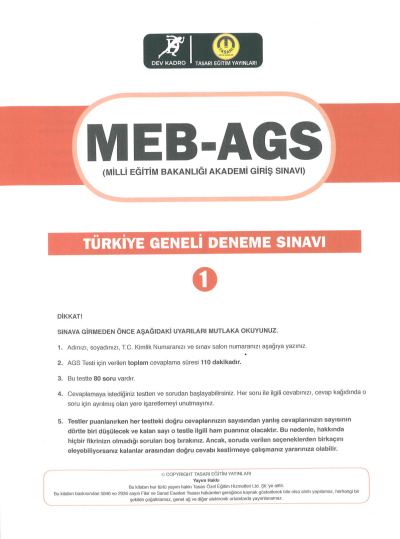 2025 MEB AGS TÜRKİYE GENELİ DENEME SINAVLARI TASARI DEV KADRO 1-2-3 DENEMELER (CEVAP ANAHTARLI) Panda Fotokopi & Baskı Merkezi