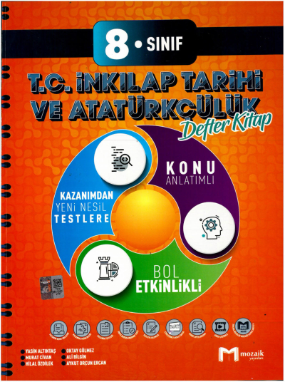 8. Sınıf T.C İnkılap Tarihi ve Atatürkçülük İntro Konu Anlatımlı Defter Kitap Mozaik Yayınları Panda Fotokopi & Baskı Merkezi