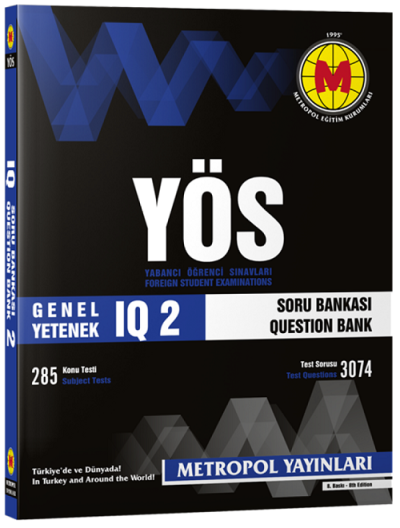 YÖS Genel Yetenek IQ Soru Bankası 2 Metropol Yayınları Panda Fotokopi & Baskı Merkezi