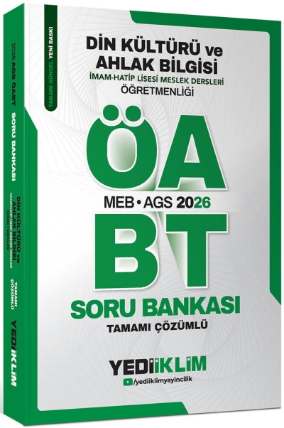 2026 ÖABT MEB-AGS Din Kültürü ve Ahlak Bilgisi Öğretmenliği Soru Bankası Çözümlü Yediiklim Yayınları Panda Fotokopi & Baskı Merkezi