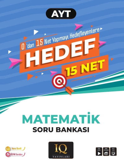 AYT Hedef 15 Net Matematik Soru Bankası IQ Yayınları