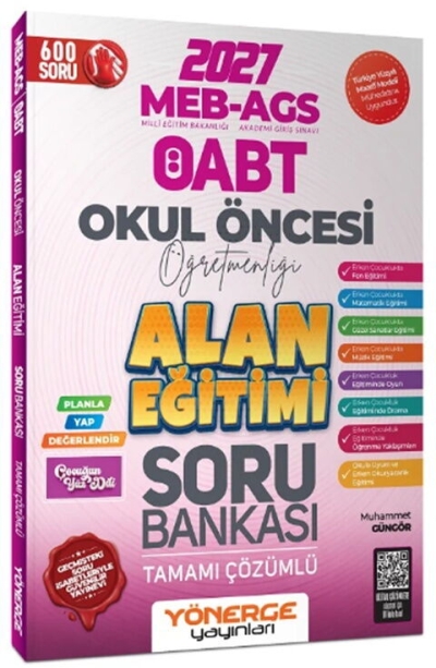 ÖABT MEB-AGS Okul Öncesi Öğretmenliği Alan Eğitimi Soru Bankası Çözümlü - Muhammet Güngör Yönerge Yayınları Panda Fotokopi & Baskı Merkezi