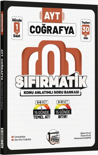AYT Coğrafya Sıfırmatik Konu Anlatımlı Soru Bankası Ders Platosu Panda Fotokopi & Baskı Merkezi