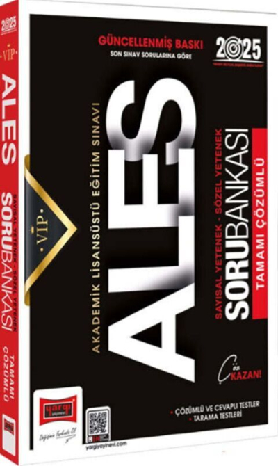2025 ALES Vip Sayısal-Sözel Yetenek Tamamı Çözümlü Soru Bankası Yargı Yayınları Panda Fotokopi & Baskı Merkezi