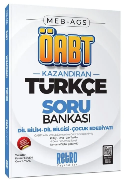 2026 MEB AGS ÖABT Türkçe Öğretmenliği Dil Bilim-Dil Bilgisi Çocuk Edebiyatı Soru Bankası Retro Kitap Panda Fotokopi & Baskı Merkezi