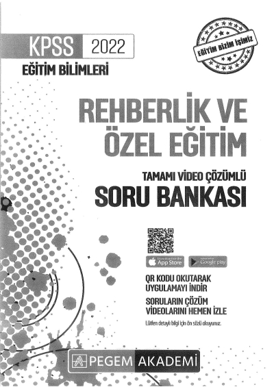 2022 KPSS Eğitim Bilimleri REHBERLİK VE ÖZEL EĞİTİM SORU BANKASI Panda Fotokopi & Baskı Merkezi