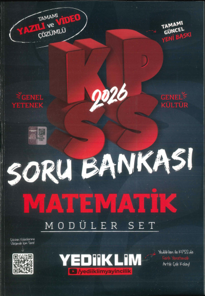 MATEMATİK 2026 KPSS Genel Yetenek Genel Kültür Hem Yazılı Hem Video Çözümlü Soru Bankası Modüler Yediiklim Yayınları