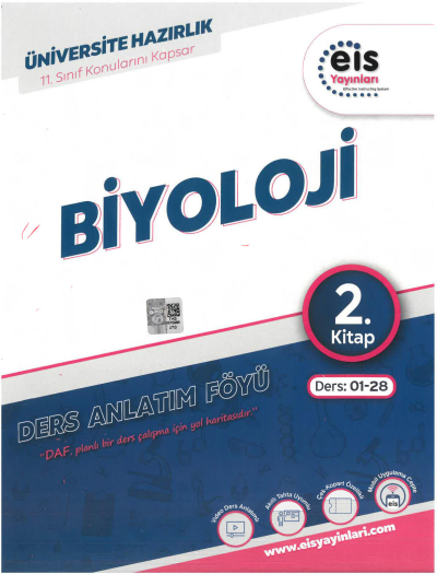 TYT AYT Biyoloji Ders Anlatım Föyü 2. Kitap Eis Yayınları Ders:01-28 11. Sınıf Konularını Kapsar Panda Fotokopi & Baskı Merkezi