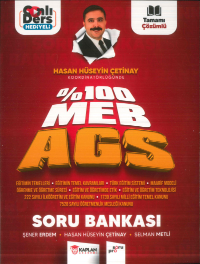 2025 %100 MEB AGS Eğitim ve Eğitim Mevzuatı Soru Bankası KAPLAN AKADEMİ Panda Fotokopi & Baskı Merkezi
