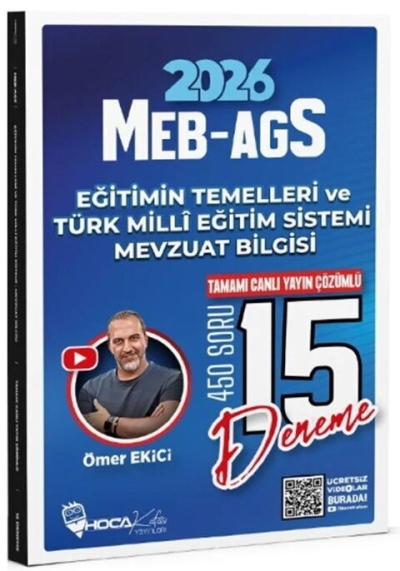 2026 MEB AGS Eğitimin Temelleri ve Türk Milli Eğitim Sistemi Mevzuat Bilgisi 15 Deneme Hoca Kafası Panda Fotokopi & Baskı Merkezi