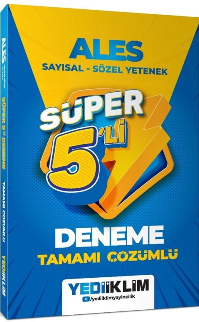 2027 ALES Tamamı Çözümlü Süper 5 li Deneme Yediiklim Yayınları Panda Fotokopi & Baskı Merkezi