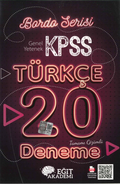 TÜRKÇE 20 DENEME TAMAMI ÇÖZÜMLÜ Panda Fotokopi & Baskı Merkezi