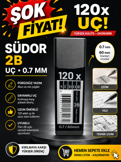 120 Li 0.7 Kalem Ucu 2B Südor Panda Fotokopi & Baskı Merkezi