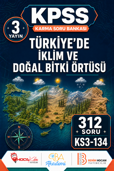 Türkiye’de İklim ve Doğal Bitki Örtüsü 3 Yayın 312 Soru (Benim Hocam - CBA - Hoca Kafası Yayınları) Panda Fotokopi & Baskı Merkezi