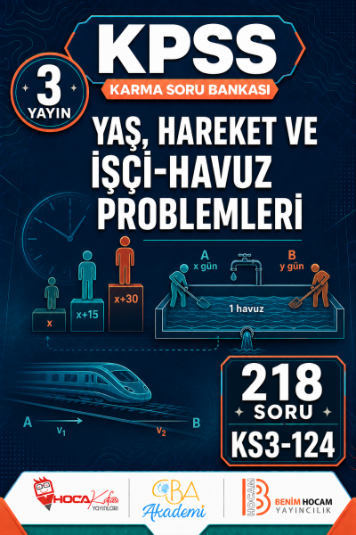 Yaş, Hareket ve İşçi-Havuz Problemleri 3 Yayın 218 Soru (Benim Hocam - CBA - Hoca Kafası Yayınları) Panda Fotokopi & Baskı Merkezi