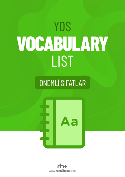 YDS Vocabulary List Önemli Sıfatlar Remzi Hocam Panda Fotokopi & Baskı Merkezi