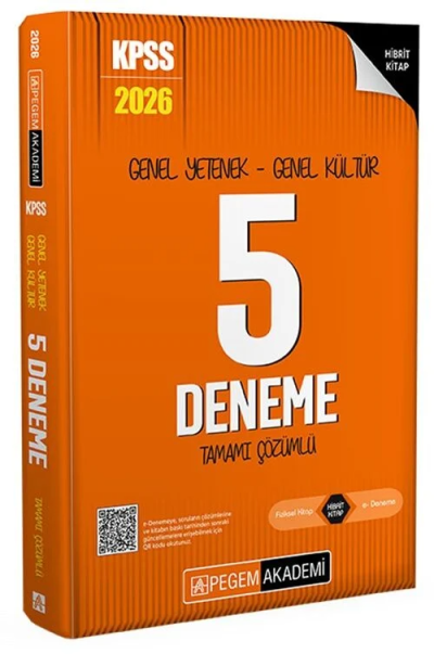 2026 KPSS Genel Yetenek Genel Kültür Tamamı Çözümlü 5 Deneme Pegem Akademi Yayıncılık