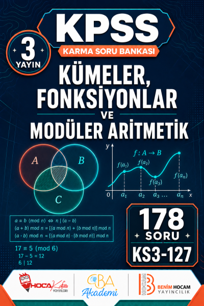 Kümeler, Fonksiyonlar ve Modüler Aritmetik 3 Yayın 178 Soru (Benim Hocam - CBA - Hoca Kafası Yayınları) Panda Fotokopi & Baskı Merkezi